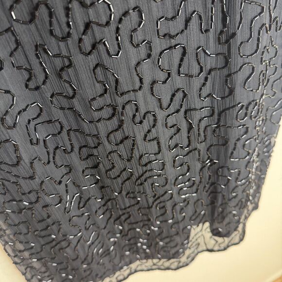 Vintage Swee Lo Dress Womens Small Black Sequin Beaded Cocktail Short Sleeve 90s - Picture 4 of 13